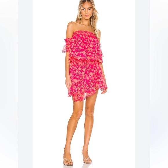 Amanda Uprichard Dresses & Skirts - Amanda Uprichard Ariella Off-Shoulder Mini Blouson Dress Size Small
